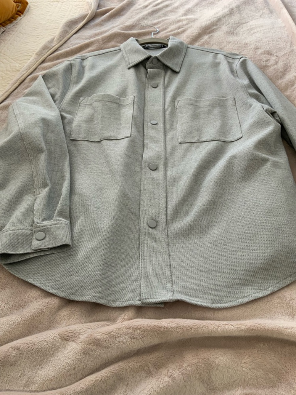 Zara Light Sage Green Overshirt Jacket